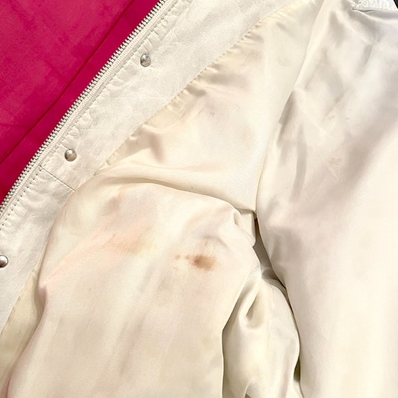 Vintage 1980s white leather jacket with 21 zippers! Sleeves zip off - Picture 8 of 9